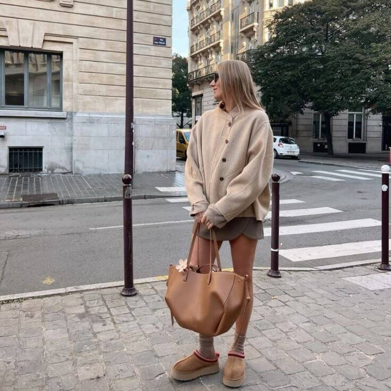Vanessa - Bolso de hombro marrón de diseñador