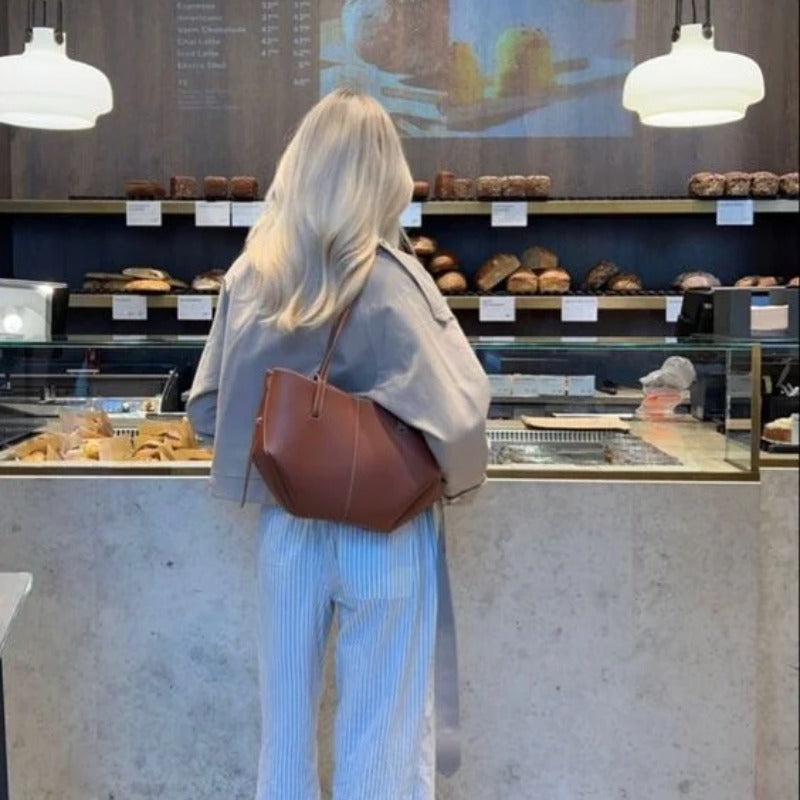 Vanessa - Bolso de hombro marrón de diseñador