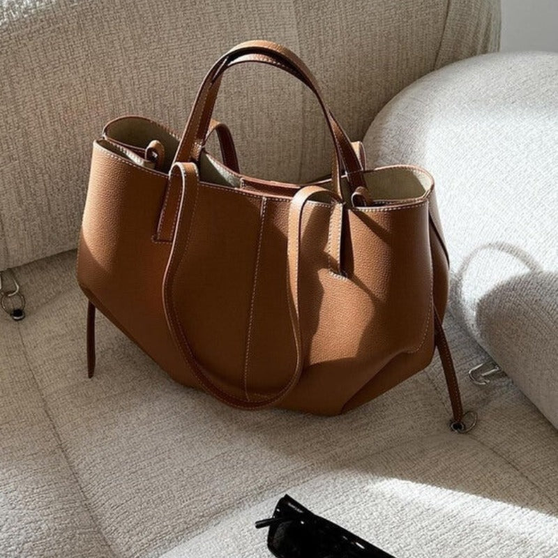 Vanessa - Bolso de hombro marrón de diseñador