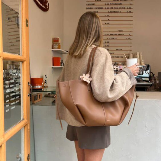 Vanessa - Bolso de hombro marrón de diseñador
