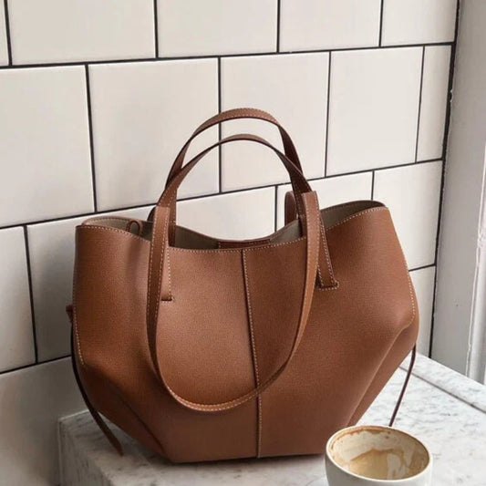 Vanessa - Bolso de hombro marrón de diseñador